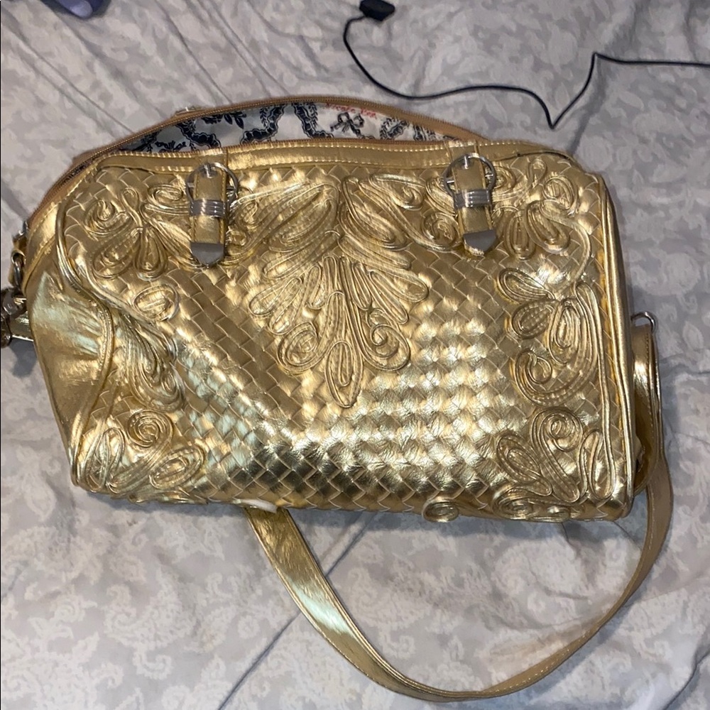 Nicole Lee Elegant Gold Embossed Women's Bag